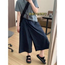 批发松紧腰显瘦宽松百搭休闲阔腿裙裤简约潮流ins百搭气质新款无品牌