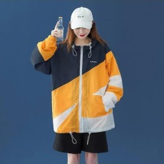 批发撞色拼接防晒衣男女款<b class='q'>外套</b>夏季超薄透气连帽情侣轻薄皮肤空调衣服