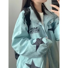 批发2025秋季新款美式高街小众外套宽松hiphop情侣夹克上衣刺绣棒球服