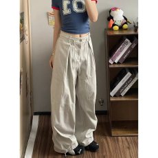 批发美式复古直筒抽绳工装裤男女休闲宽松百搭阔腿拖地长裤