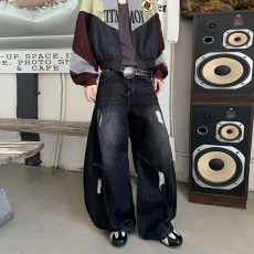 批发<b class='q'>牛仔裤</b>男款秋季<b class='q'>男士</b>宽松阔腿裤美式高街直筒潮牌男生裤子