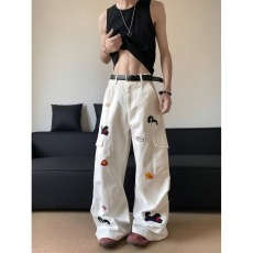 批发<b class='q'>设计</b>感刺绣阔腿牛仔裤女2025夏季新款宽松显瘦垂感休闲直筒拖地裤