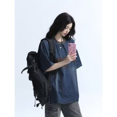 批发2025美式复古重工刺绣水洗<b class='q'>牛仔</b>短袖T恤男女宽松夏季潮牌半袖