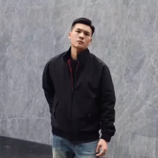 批发美式哈灵顿行政夹克男复古休闲工装秋季新款立领机车防风开衫外套