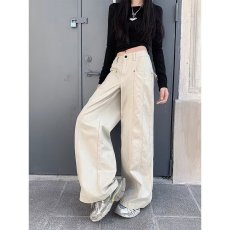 批发美式高腰阔腿休闲裤女新款复古显腿长<b class='q'>时尚</b>工装长裤子2025春秋宽松