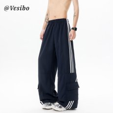 批发春秋季裤子男款美式潮牌阔腿裤青少年初高中学生宽松直筒休闲卫裤