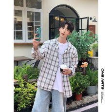 批发25年夏季大童青少年学生160-190男女同款潮牌连帽防晒衣格子<b class='q'>衬衫</b>