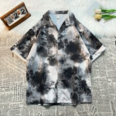 批发新中式国风<b class='q'>衬衫</b>男<b class='q'>短袖</b>休闲痞帅水墨扎染<b class='q'>衬衣</b>新款<b class='q'>男士</b>夏装上衣