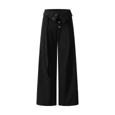 批发25春秋韩版时髦复古vintage潮流条纹<b class='q'>西裤</b><b class='q'>男士</b>宽松直筒中高腰长裤