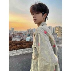 批发复古<b class='q'>街头</b>黄泥水洗毛巾绣牛仔外套男女款宽松做旧夹克上衣ins潮牌