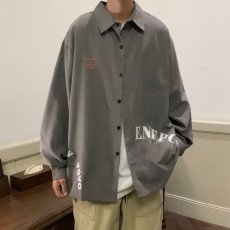 批发日系复古长袖衬衫男春秋季宽松男生ins<b class='q'>加肥</b><b class='q'>加大</b>码帅气百搭薄外套