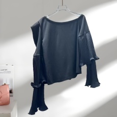 批发法式时尚洋气潮牌轻奢精致高端木耳花边宽松显瘦<b class='q'>衬衫</b>上衣品质女装