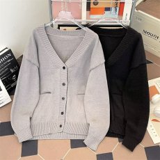 批发<b class='q'>冬</b>季加厚鹿毛绒针织开衫外套男士高级感穿搭韩系V领毛衣