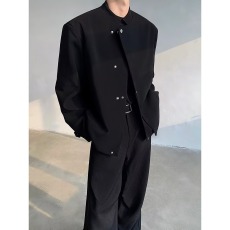 批发新中式立领西服外套青少年<b class='q'>春</b>季解构活页按钮斜门襟设计感小众夹克