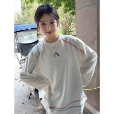 批发彩色哈苏线拼接速干<b class='q'>长袖</b>女早秋穿搭羽毛球运动T恤<b class='q'>户外</b>漂流骑行服