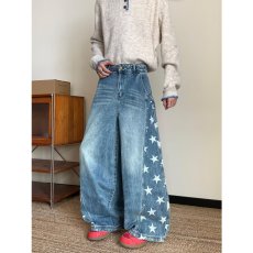 批发女童<b class='q'>牛仔裤</b>中大童新款裤子爱莎公主女孩春秋装阔腿裤宽松直筒裤
