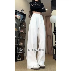 批发肌理感小<b class='q'>西裤</b><b class='q'>男</b>女同款早秋垂感条纹直筒裤子宽松显瘦大码休闲长裤