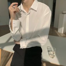 批发夏季轻熟风高级感雪纺冰丝气质衬衫男士长袖宽松韩版内搭免烫衬衣