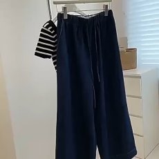 批发深蓝复古阔腿<b class='q'>牛仔裤</b>夏季薄款韩版慵懒松弛感宽松垂感直筒长裤女