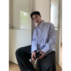批发2025春秋季新款小众设计高智感<b class='q'>条纹</b>长袖百搭高级感宽松<b class='q'>衬衫</b>上衣秋