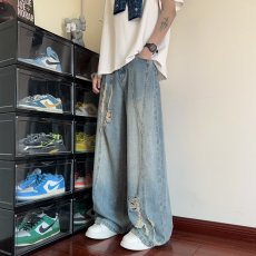 批发阔腿牛仔裤男宽松直筒垂感休闲工装裤男士潮胖子<b class='q'>加肥</b><b class='q'>加大</b>大码<b class='q'>男装</b>