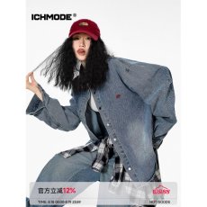 批发美式复古字母刺绣牛仔<b class='q'>衬衫</b>男女新款宽松休闲百搭<b class='q'>衬衣</b>外套