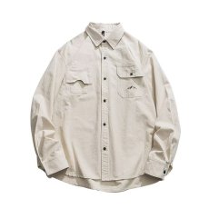 批发早秋季复古长袖衬<b class='q'>衫</b>男潮牌简约刺绣<b class='q'>寸</b>衣外套2024新款衬<b class='q'>衣</b>上衣男