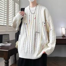 批发潮流男生毛衣秋季2025新款男装高级感<b class='q'>针织衫</b>内搭上衣打底衫男款