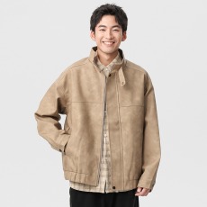 批发机车PU<b class='q'>皮衣</b>外套<b class='q'>男</b>美式痞帅风复古美拉德秋季潮牌2025新款工装夹克