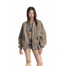 批发美式简约飞行员夹克男女春秋复古<b class='q'>街头</b>百搭外套潮牌机能宽松棒球服
