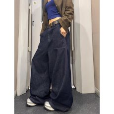 批发弯刀<b class='q'>牛仔裤</b>男女款直筒宽松阔腿裤美式复古慵懒松弛感裤子镰刀裤潮