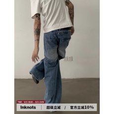 批发春夏季潮流男士痞帅宽松哈伦水洗磨白青年休闲原创爆款牛仔<b class='q'>长裤</b>子