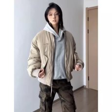 批发cleanfit卡其色工装外套男春秋美式复古飞行员夹克潮牌短款棒球服
