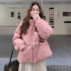 批发2025秋冬新款羽绒服女立领短款纽扣小个子面包服时尚白鸭绒外套