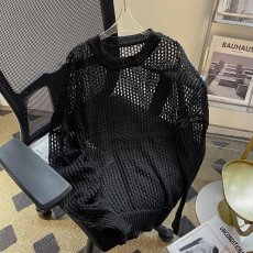 批发秋季新款高级感<b class='q'>镂空</b>洞洞<b class='q'>针织衫</b>男女设计感宽松长袖圆领毛衣打底衫