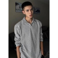 批发polo衫<b class='q'>男士</b>长袖条纹超火潮牌<b class='q'>t</b><b class='q'>恤</b>2025新款高级感潮牌痞帅<b class='q'>V领</b>上衣服