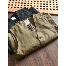 批发秋冬<b class='q'>男士</b>复古工装水洗全棉V领马甲<b class='q'>背心</b>坎肩