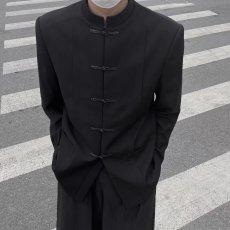 批发新中式盘扣中山装高级感痞帅立领西装外套<b class='q'>男</b>休闲套装中国风小<b class='q'>西服</b>