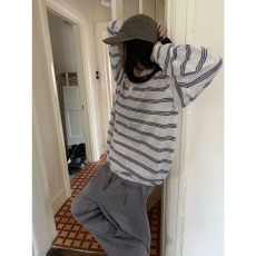 批发衫领夏季Polo男生V罩衫防晒针织上衣长袖薄款透气轻薄<b class='q'>t</b>条纹<b class='q'>恤</b>冰丝