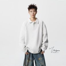 批发休闲针织衫男士春秋季新款痞帅宽松打底长袖T恤内搭POLO领毛衣男