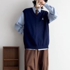 批发春秋季<b class='q'>男士</b>无袖毛衣<b class='q'>背心</b>宽松坎肩打底衫v领针织衫韩版马甲潮