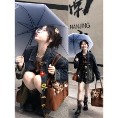 批发潮牌牛仔衬衫女2025春秋新款休闲长袖工装大口袋外套上衣帅气水洗