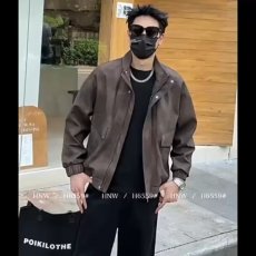 批发美拉德复古<b class='q'>男士</b>加绒<b class='q'>皮衣</b>外套2025秋冬款废土机车风皮夹克休闲上衣