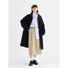 批发青春流行色织盐缩面料日系潮牌秋宽松纯色大衣中长款外套<b class='q'>风衣</b>男