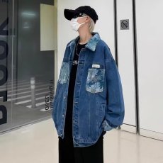 批发青少年牛仔<b class='q'>衬衣</b>外套男士春秋季宽松百搭工装初高中学生<b class='q'>衬衫</b>式夹克