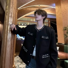 批发<b class='q'>时尚</b>小香风收腰显瘦短外套男2025年春秋新气质名媛粗花呢西装上衣