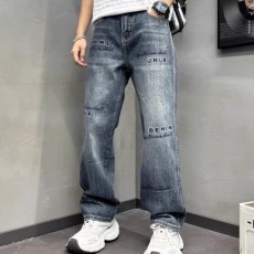 批发轻奢高端刺绣牛仔裤<b class='q'>男</b>士修身小脚夏天薄款弹力潮牌休闲长裤子欧货