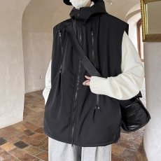 批发春秋小众解构机能风马甲无袖<b class='q'>男士</b>坎肩廓版连帽痞帅工装<b class='q'>背心</b>冲锋衣