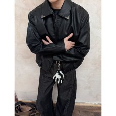 批发高级感PU<b class='q'>皮衣</b>夹克<b class='q'>男士</b>拉链痞帅机车美式复古春秋韩版美拉德风外套