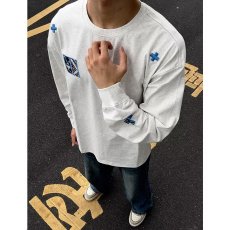 批发ins百搭新款<b class='q'>原宿</b><b class='q'>潮流</b>高质量重磅纯棉刺绣长袖<b class='q'>T</b>慵懒简约文艺时尚